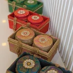 Wooden Baskets with Brocade Fabric | Banarasi Poshak